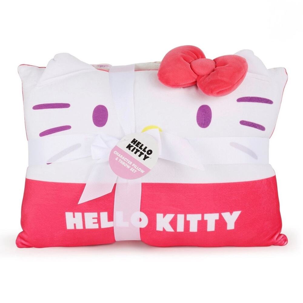 Hello Kitty Pillow & Throw Blanket Set